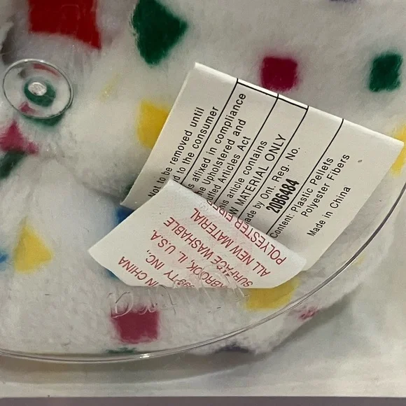 Ty 2K Millenium Beanie Buddy Red & Blue Stuffed Animal Plush Bear mint condition - Picture 7 of 11